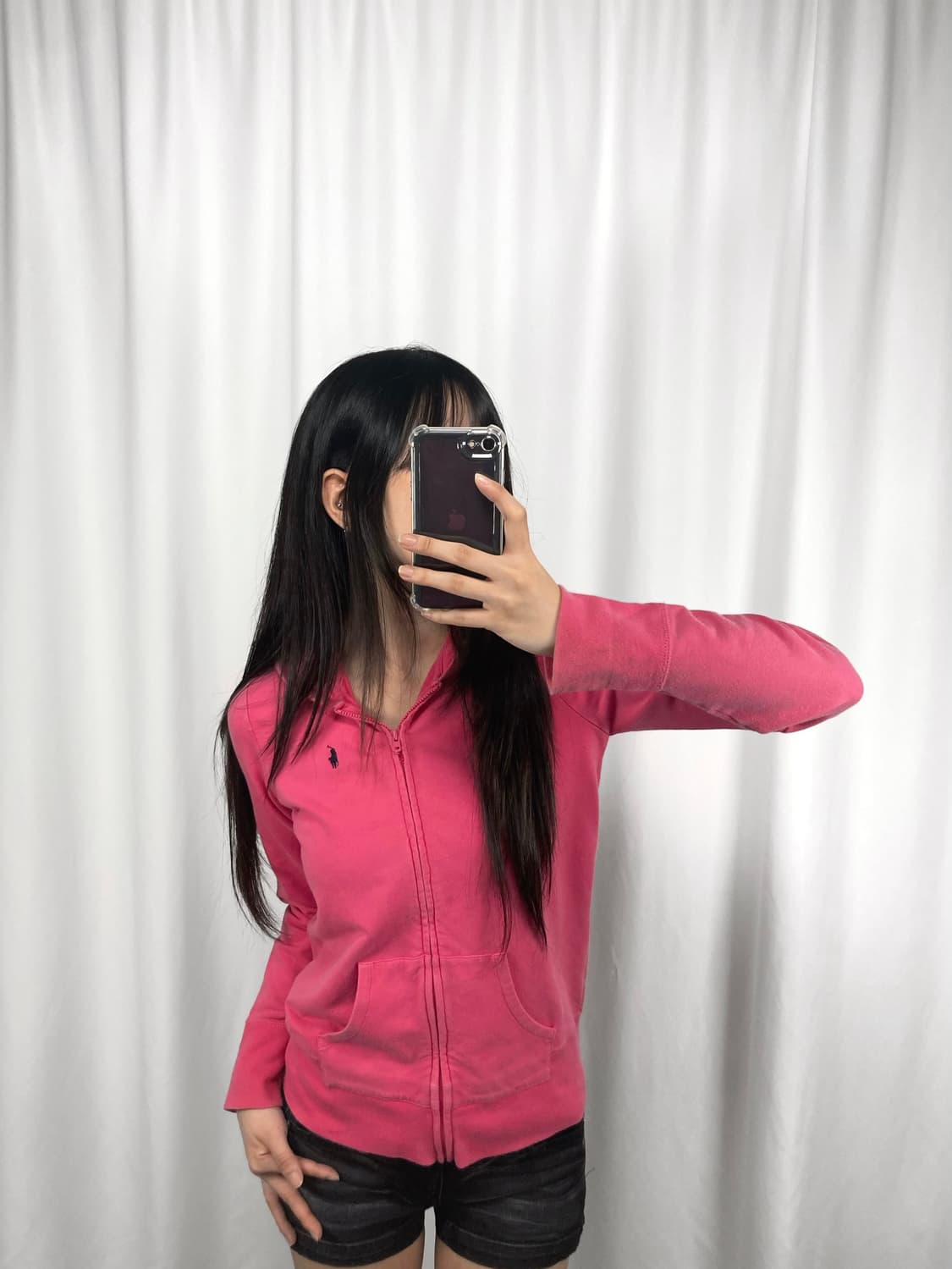 폴로 핑크 후드집업 상품이미지2