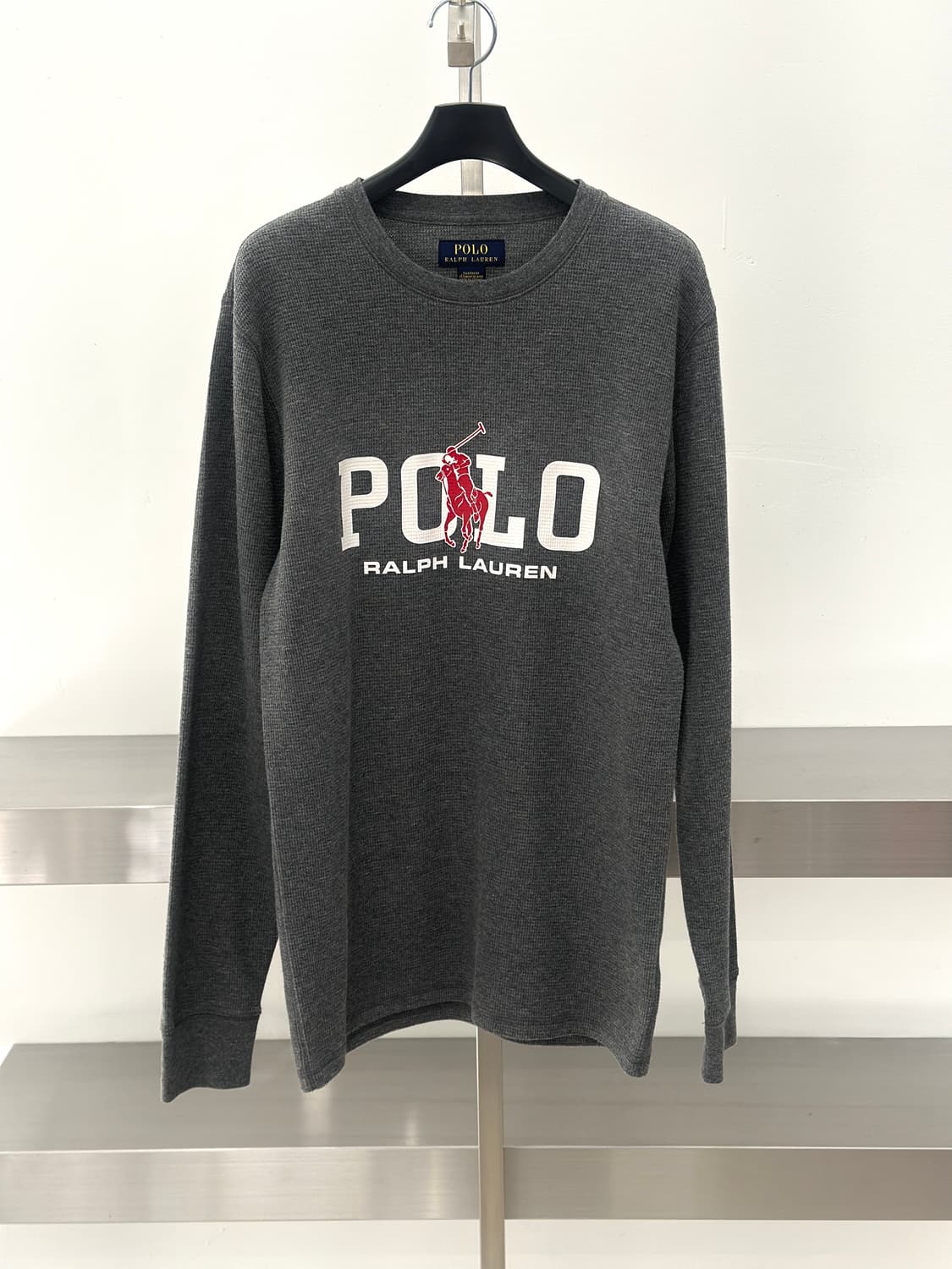 폴로 랄프로렌 차콜 빅로고 와플티  상품이미지2