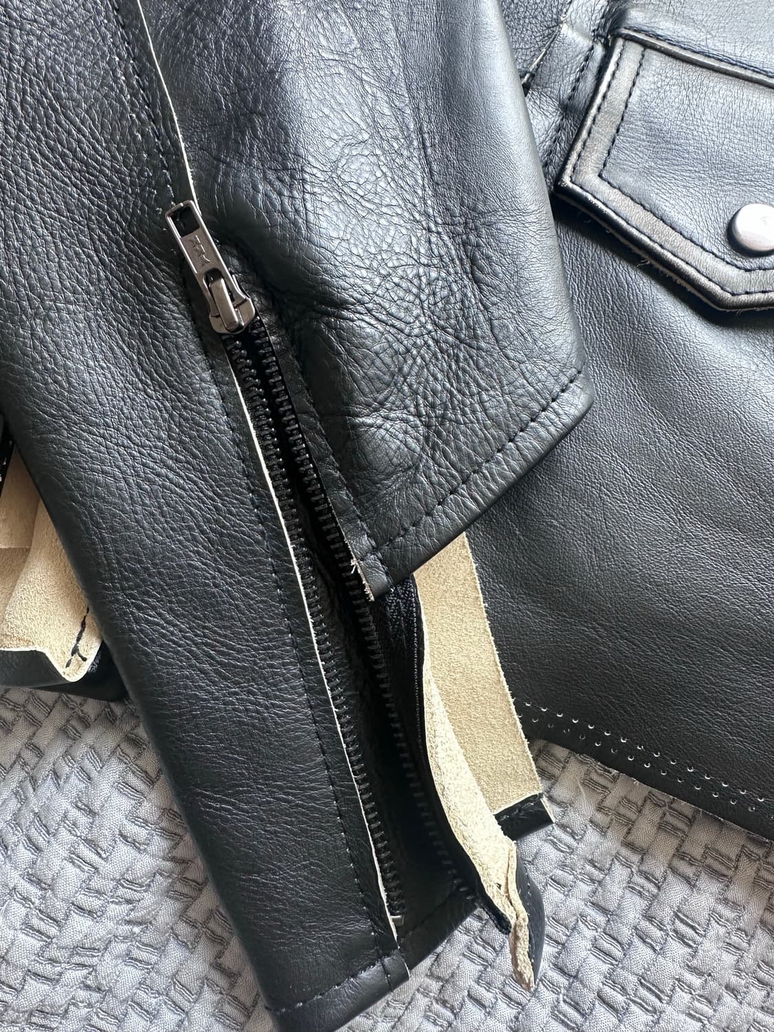 (40)마르지엘라xh&m 레더 라이더 자켓 상품이미지6