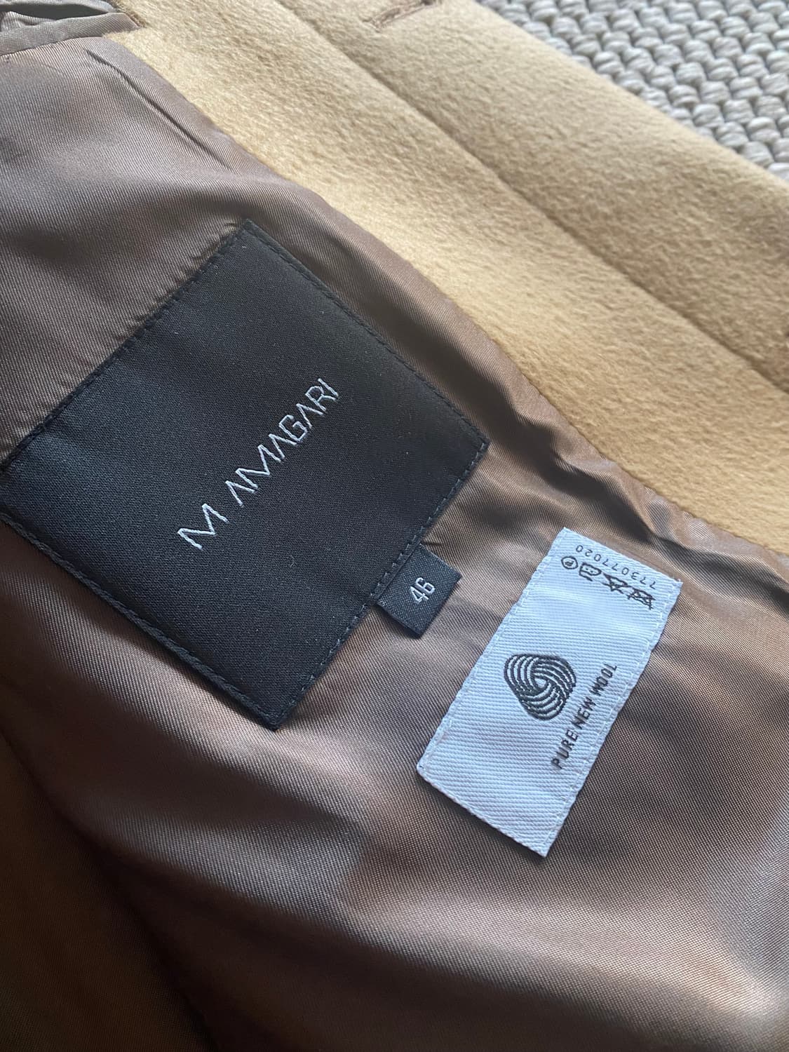 마마가리 히든싱글 코트 카멜 46 상품이미지7