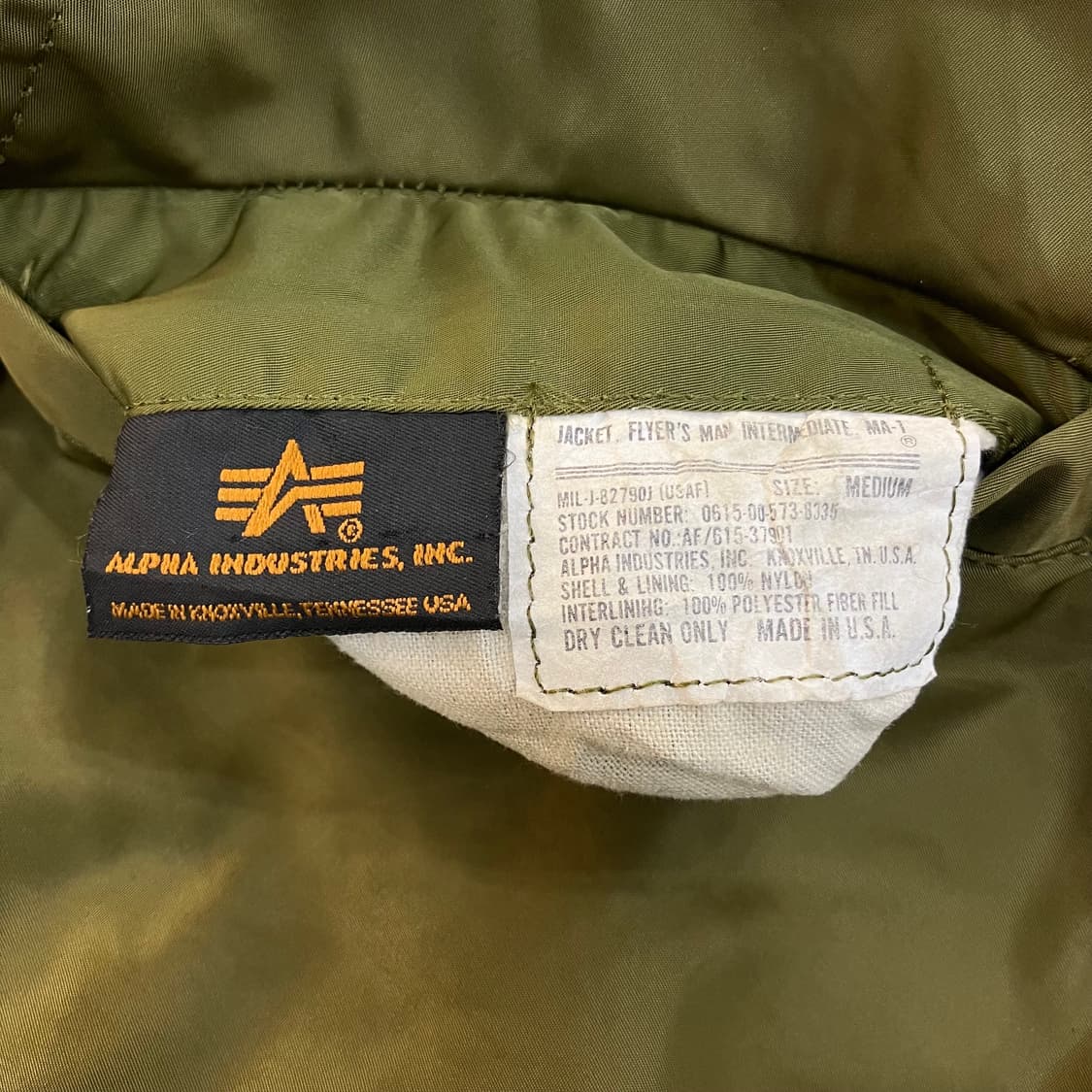 알파인더스트리 카키 ma-1 항공점퍼 M 상품이미지2
