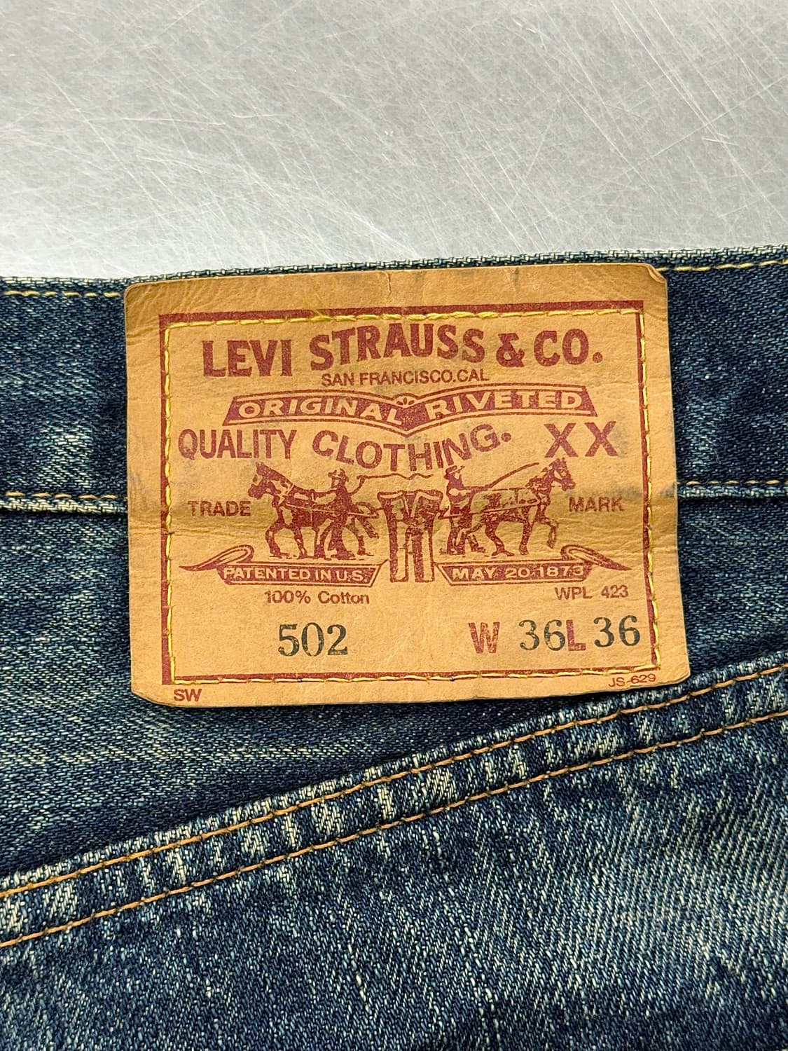 리바이스 502-xx 빅 E 디스트레스드 재팬기 와이드 데님 팬츠 상품이미지9