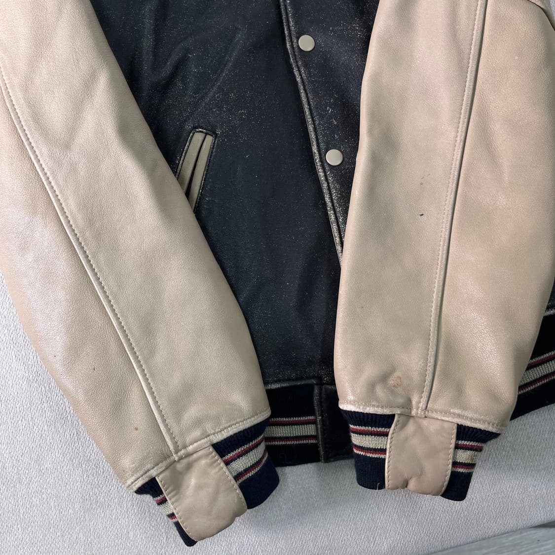 100 아비렉스 오리지널 빈티지 레더 바시티 자켓 상품이미지5