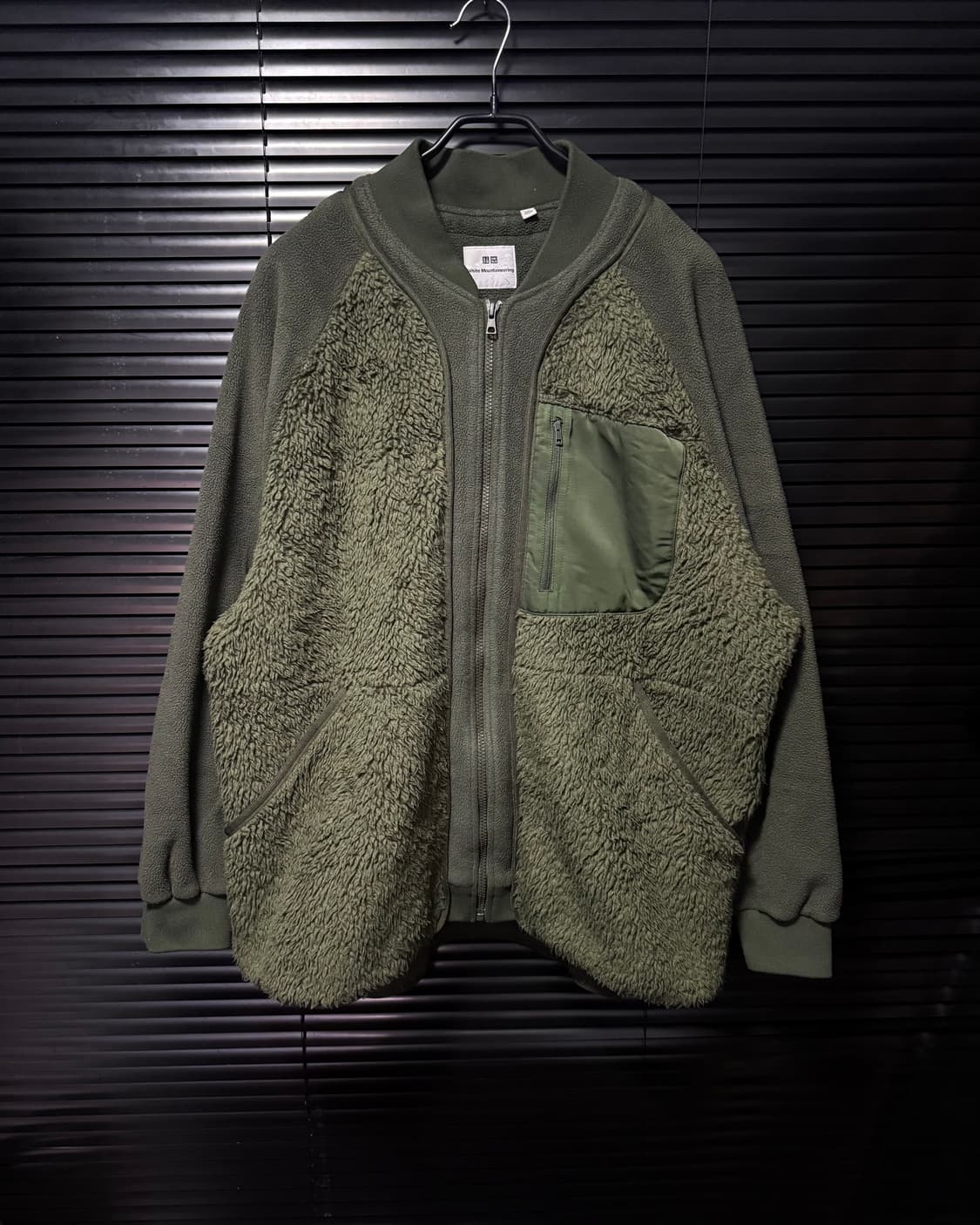 유니클로 화이트 마운티니어링 후리스 플리스 카키 밀리터리 2XL XXL 상품이미지1