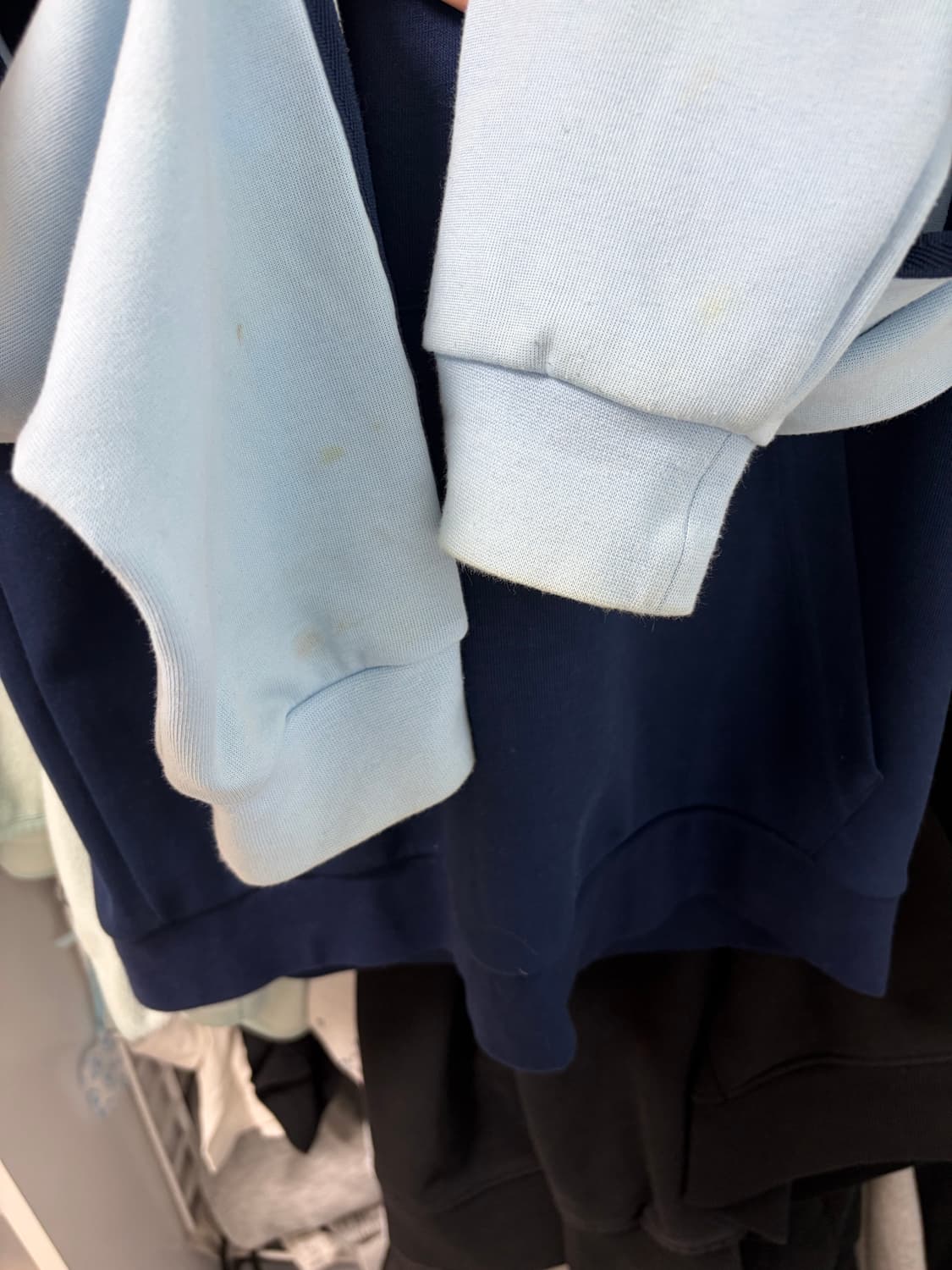 아디다스 빈티지 네이비 하늘색 후드티 s 상품이미지2