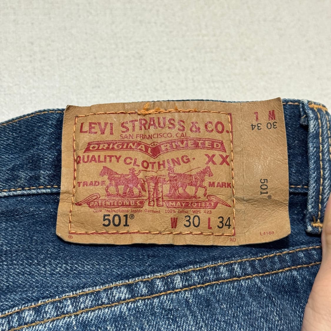 리바이스 501 버튼플라이 데님 30/34 상품이미지9
