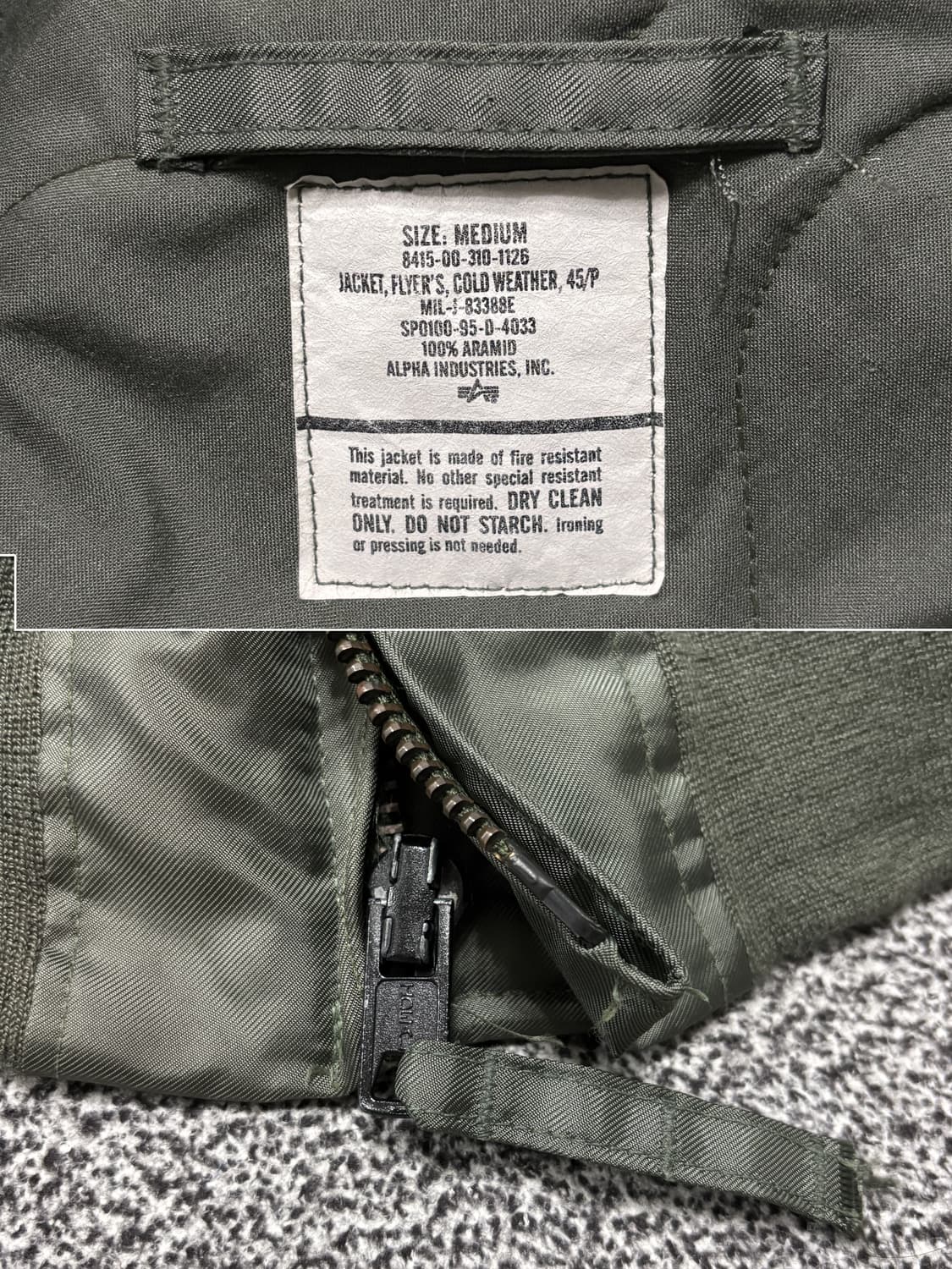 90s 오리지널 CWU-45P 플라이트 자켓 상품이미지4