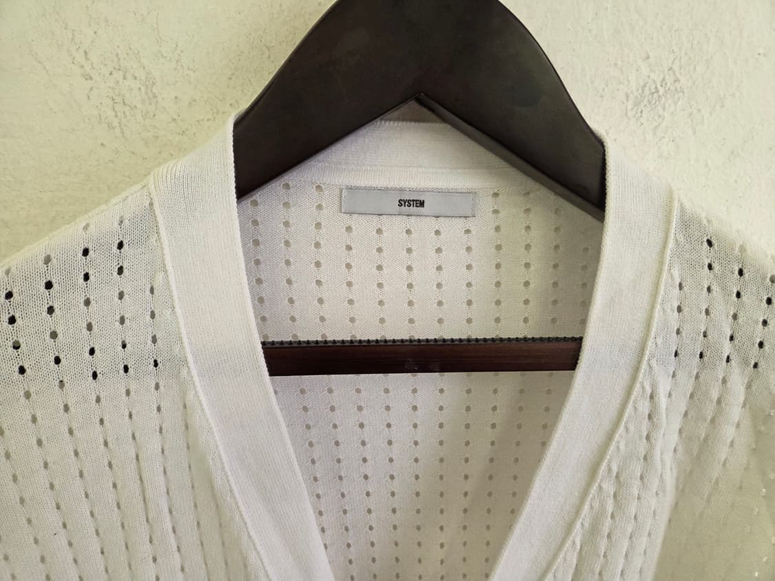 시스템 화이트 메쉬 브이넥 가디건 100 상품이미지2