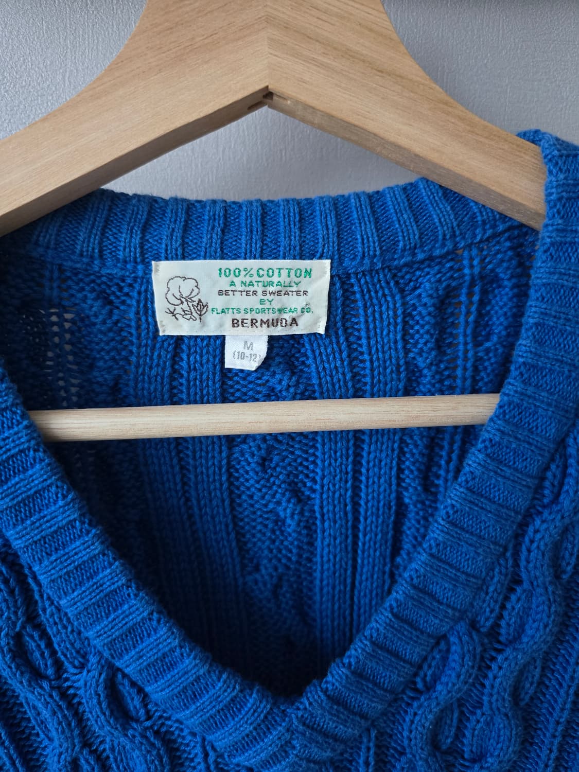 영국령 버뮤다 빈티지 Flatts Sportswear 코튼 케이블 니트 상품이미지2