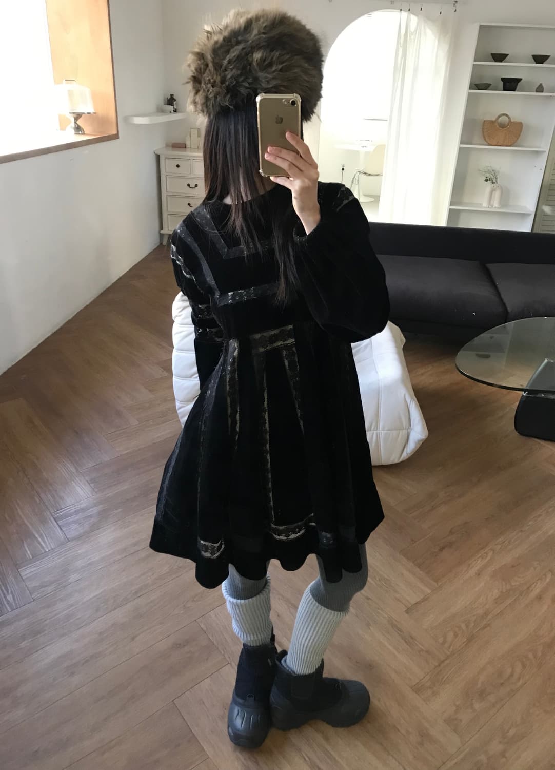 vintage velvet lace one-piece 상품이미지6