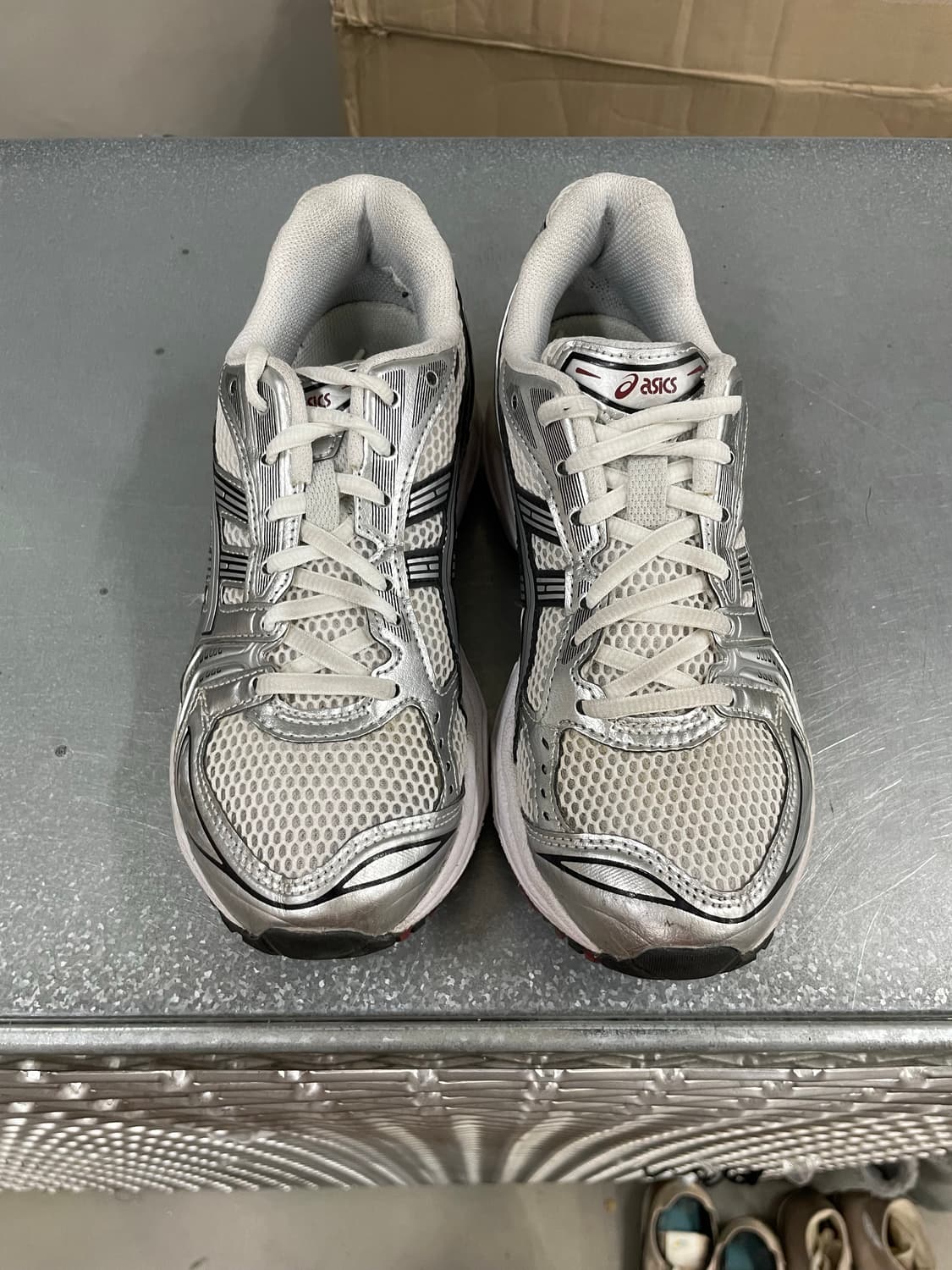 아식스 젤 카야노 14 화이트 퓨어 실버 레드 240 상품이미지5