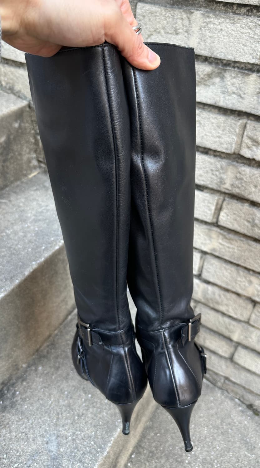Black Renoir leather buckle boots 상품이미지6