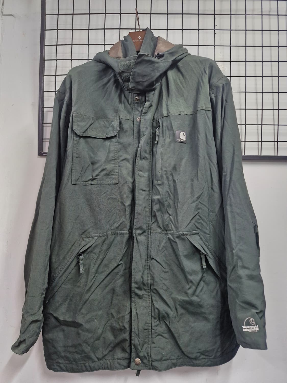 110XXL 칼하트 빈티지 쇼어라인 나일론 바람막이 자켓(짙은녹색) 상품이미지1