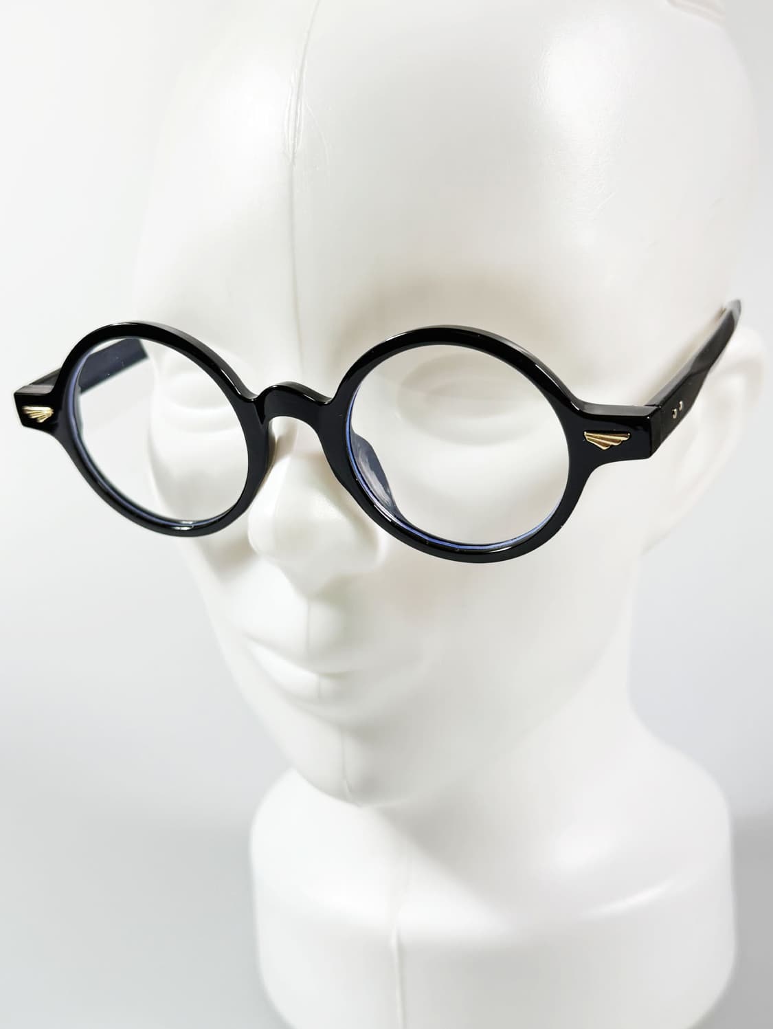 블랙 볼드 글로시 라운드 프레임 투명틴트 빈티지 선글라스 상품이미지8