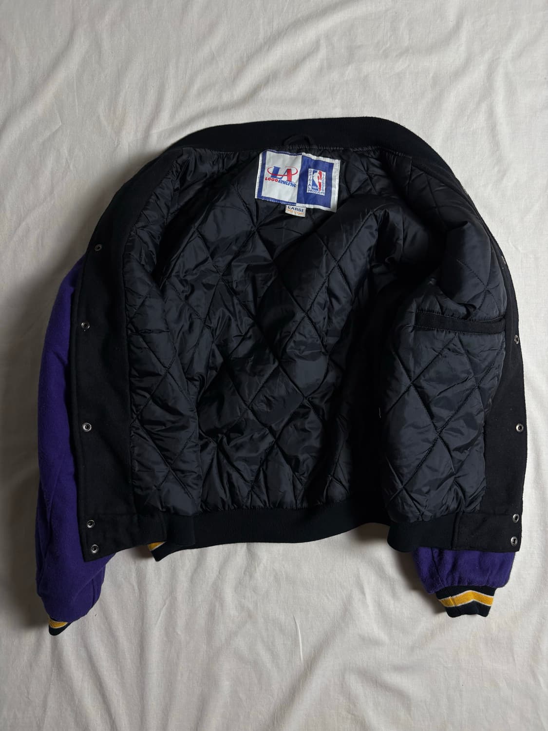 90's NBA 로고 LA 레이커스 바시티 자켓 L 상품이미지3