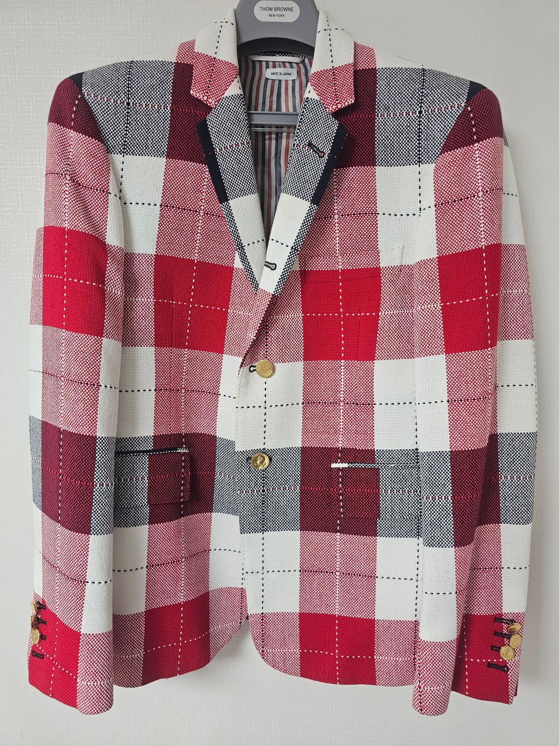 톰브라운 금장  플래드 체크 자켓(1/100/정품) 상품이미지2