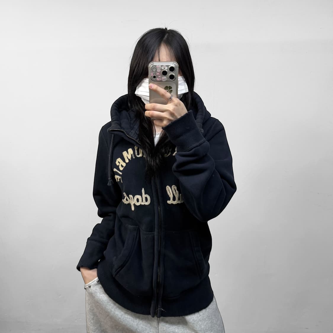 아베크롬비 아치 로고 후드집업 네이비 상품이미지1