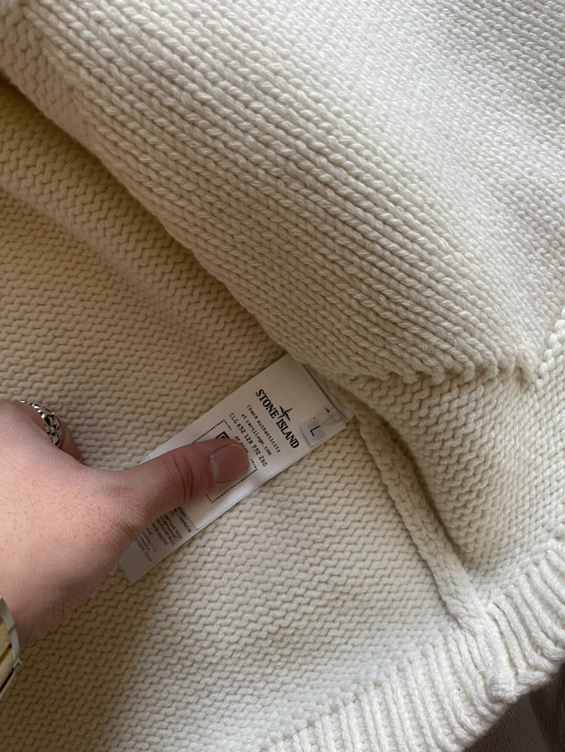 [L] 스톤아일랜드 헤비 리브 골지 울 니트집업 가디건 상품이미지3