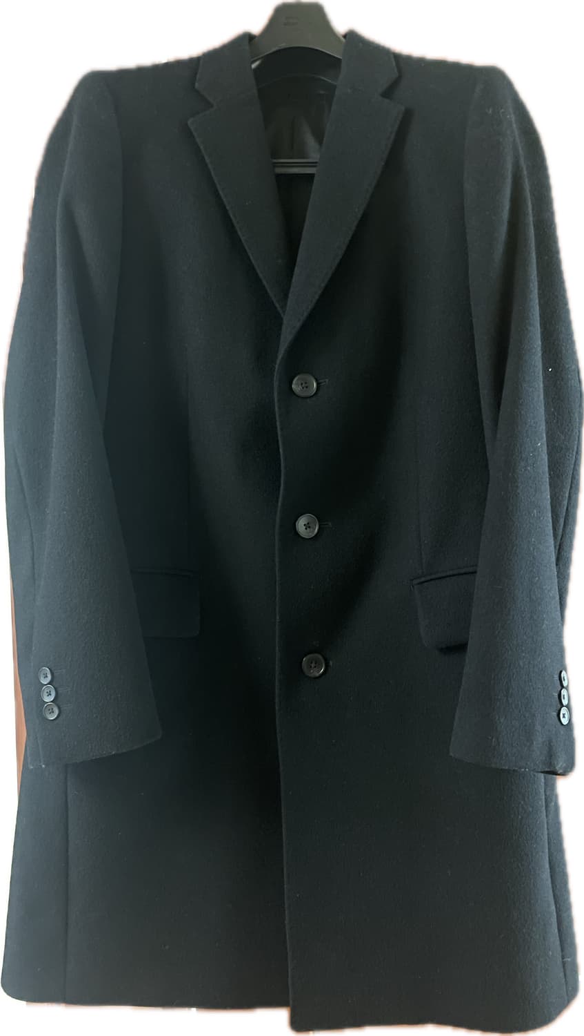 유니클로 울 캐시미어 체스터필드 코트 블랙 M 상품이미지1