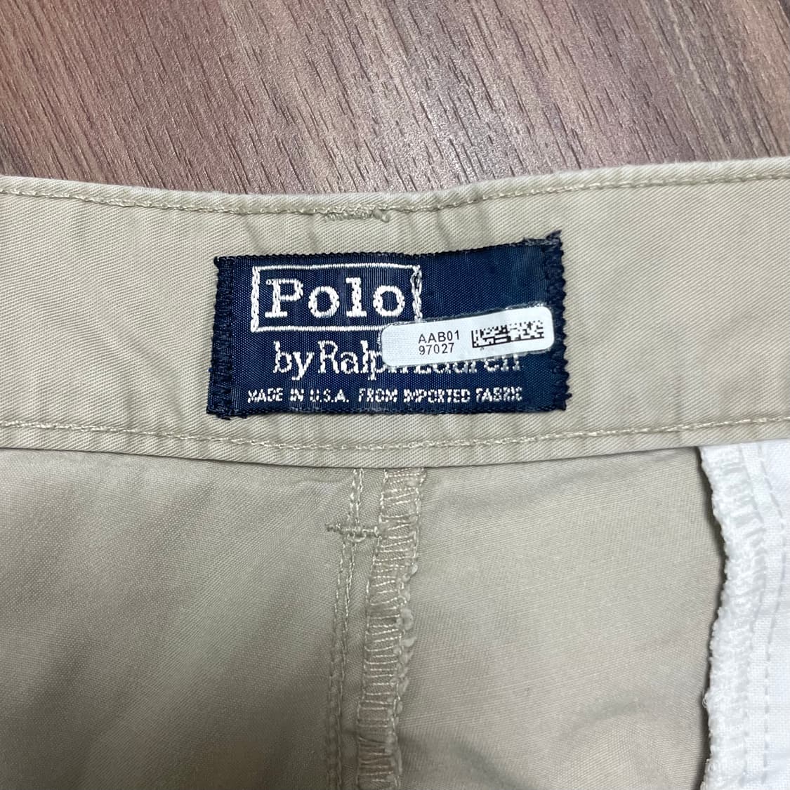 90s 미제 폴로 랄프로렌 투턱 아이보리 베이지 치노 팬츠 32 상품이미지3