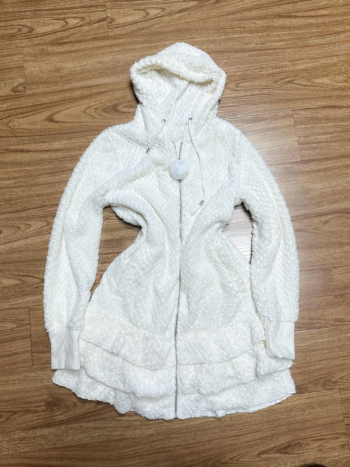 빈티지 폼폼이 화이트 레이스 원피스 집업 히메갸루 로걀 라떼 달천깔 고딕 상품이미지1