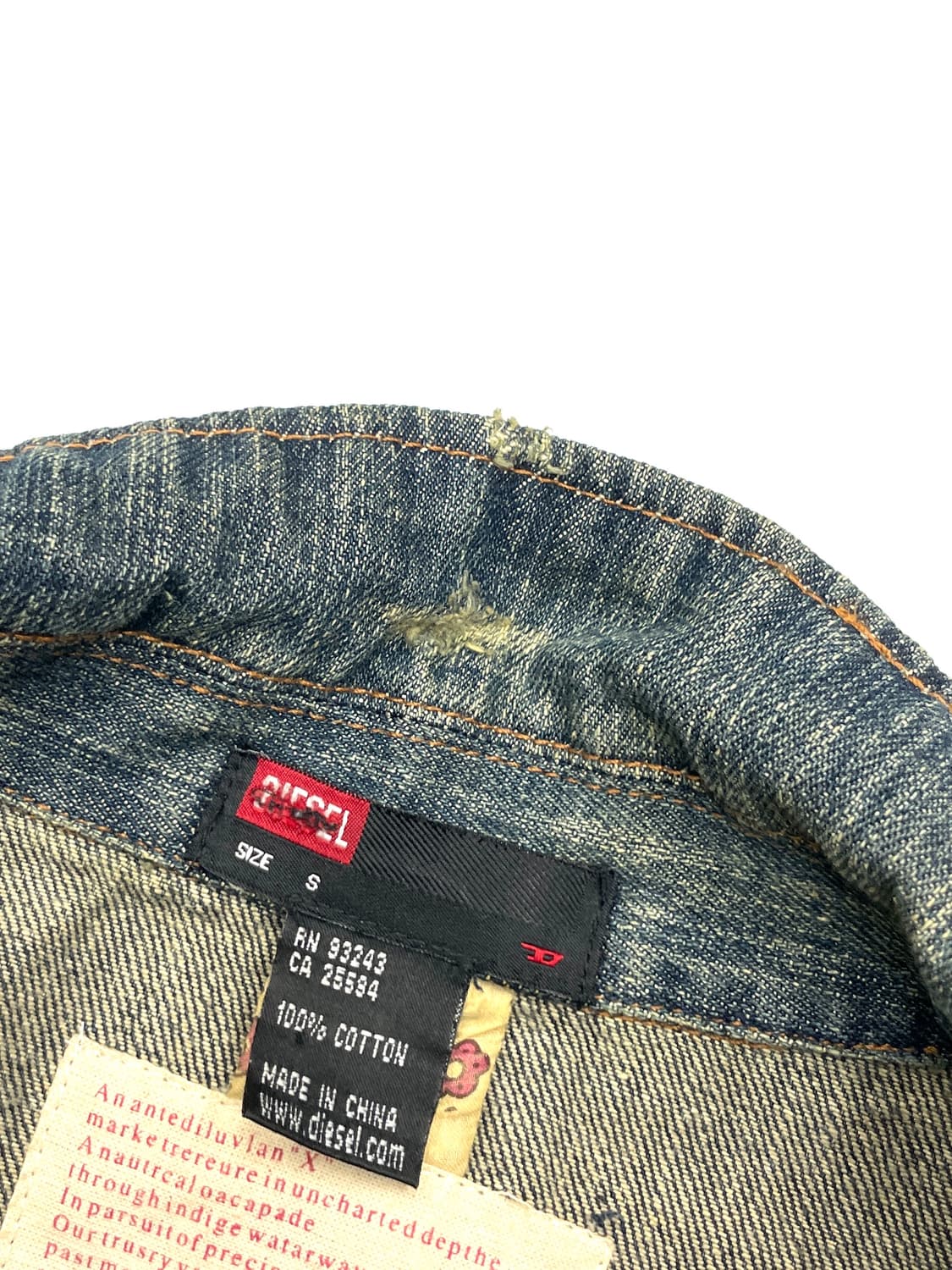 Y2k diesel denim ruffle jacket 상품이미지6