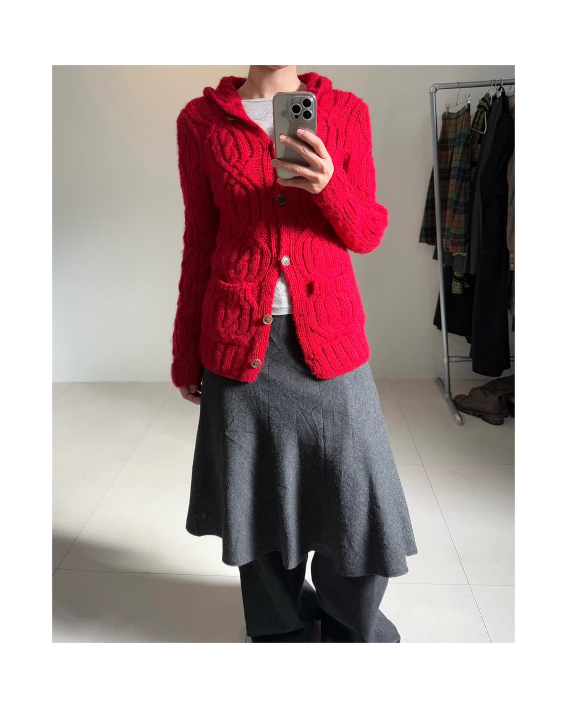 빈티지 니트 후디 가디건 상품이미지4