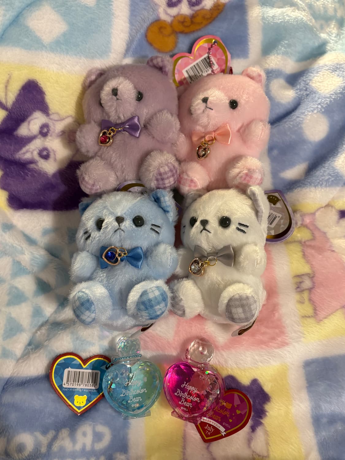 세트) 탄생석 곰 고양이 인형 키링 산리오 키티 태닝 리락쿠마 상품이미지1