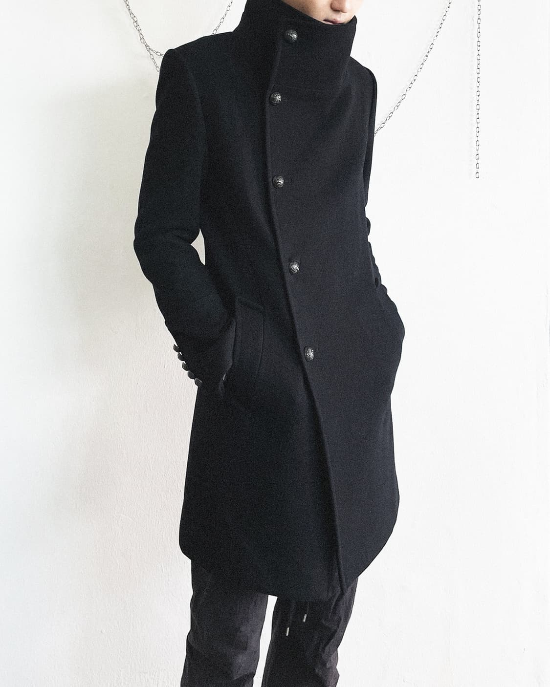 타임 옴므 2011 사선버튼 하이넥 코트 상품이미지2