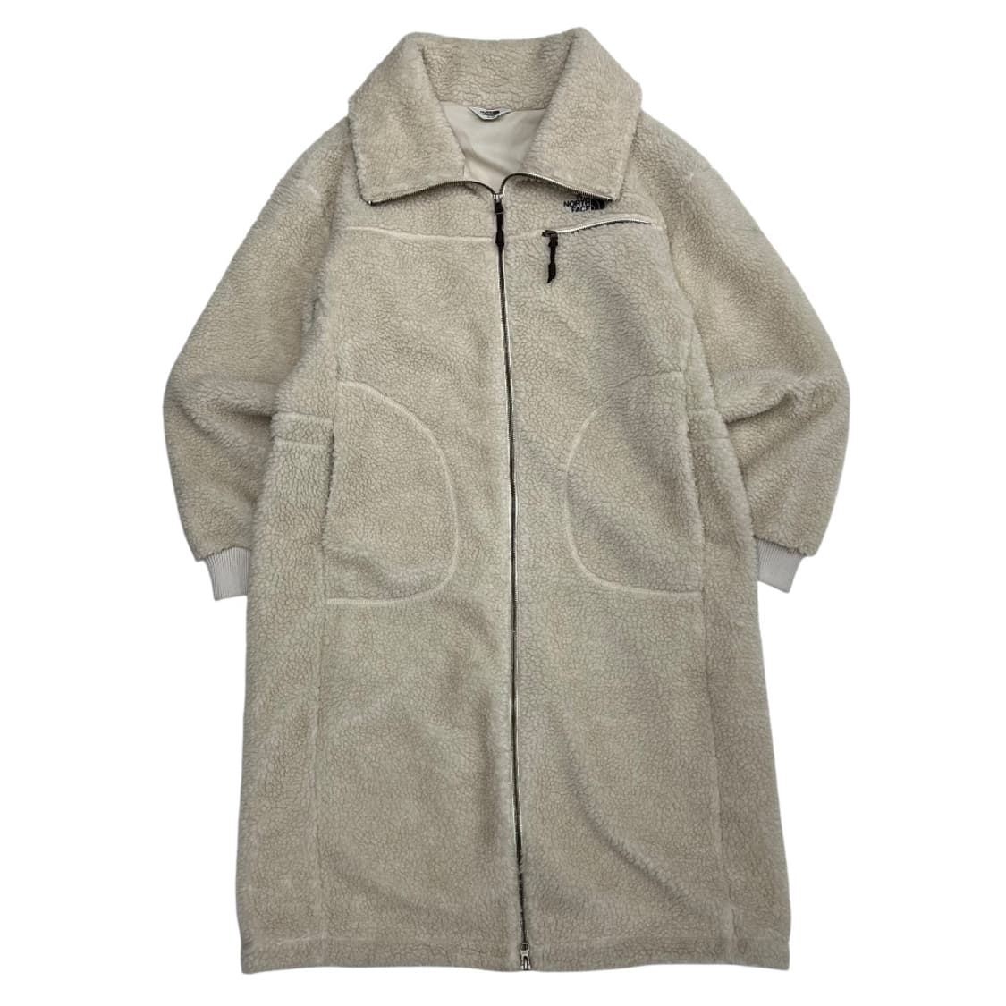 노스페이스 베이지 뽀글이 후드 롱 자켓 상품이미지4