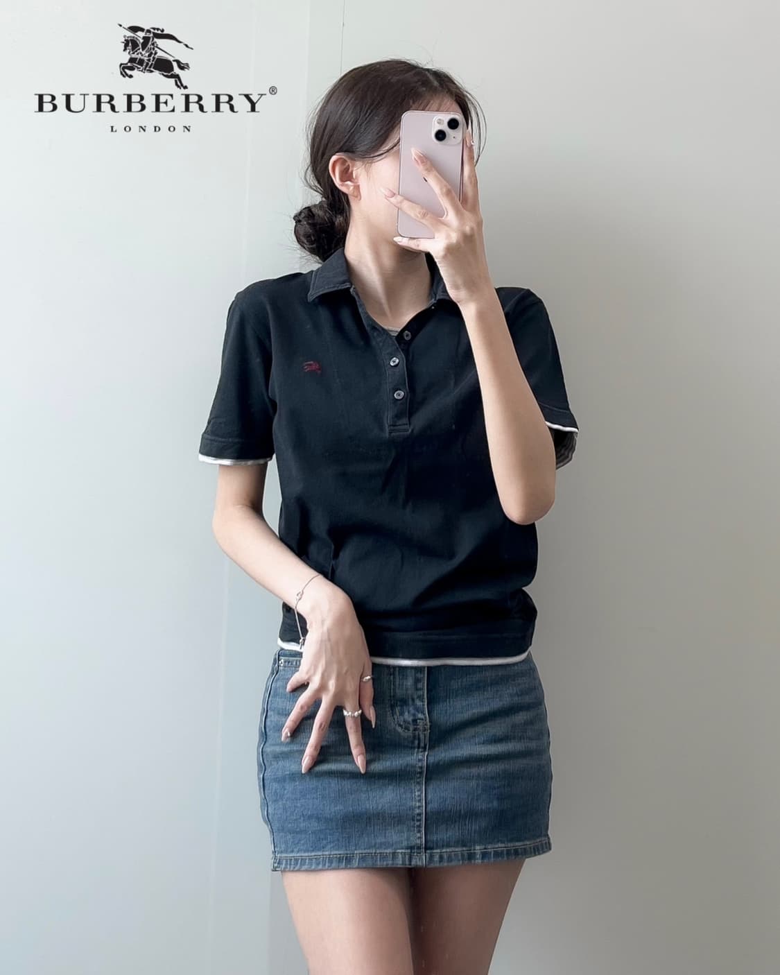 버버리 반팔 카라티  상품이미지3