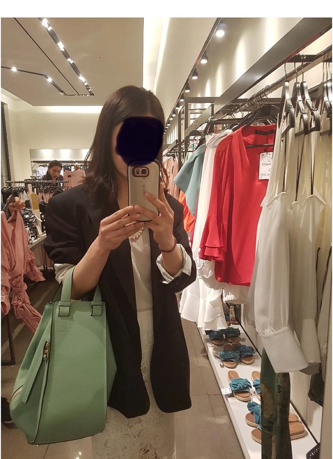 로에베 해먹백 라지 사이즈 민트(씨그린워터) 상품이미지7