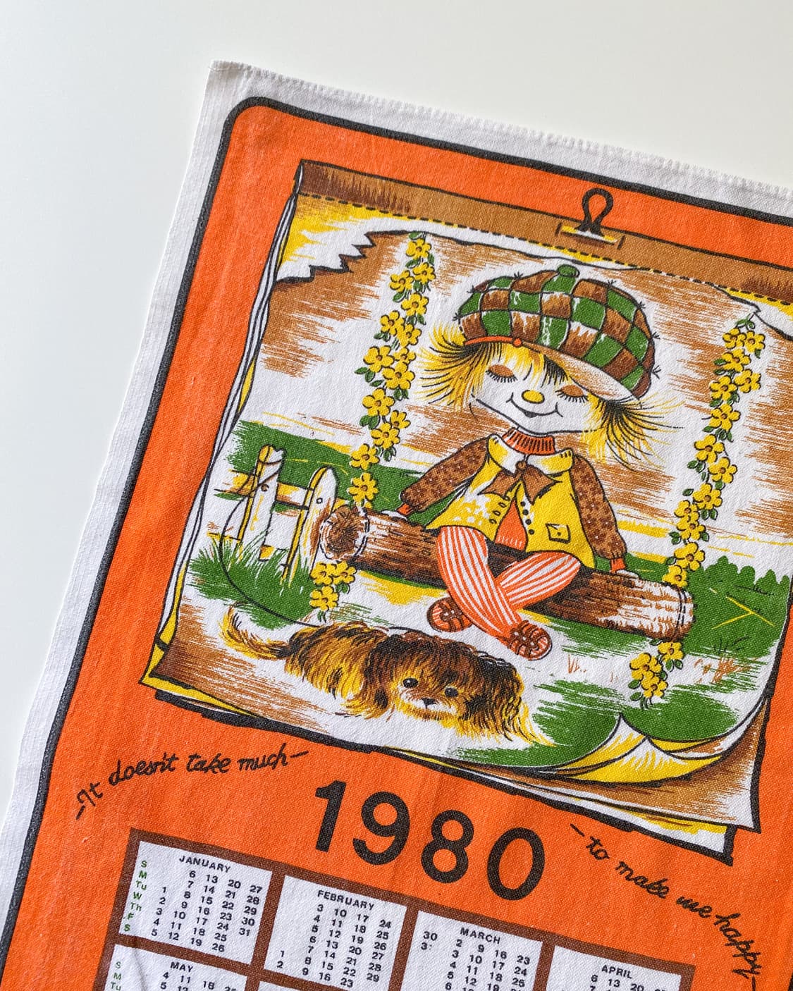 유럽 빈티지 캘린더 패브릭 (1980) 상품이미지4