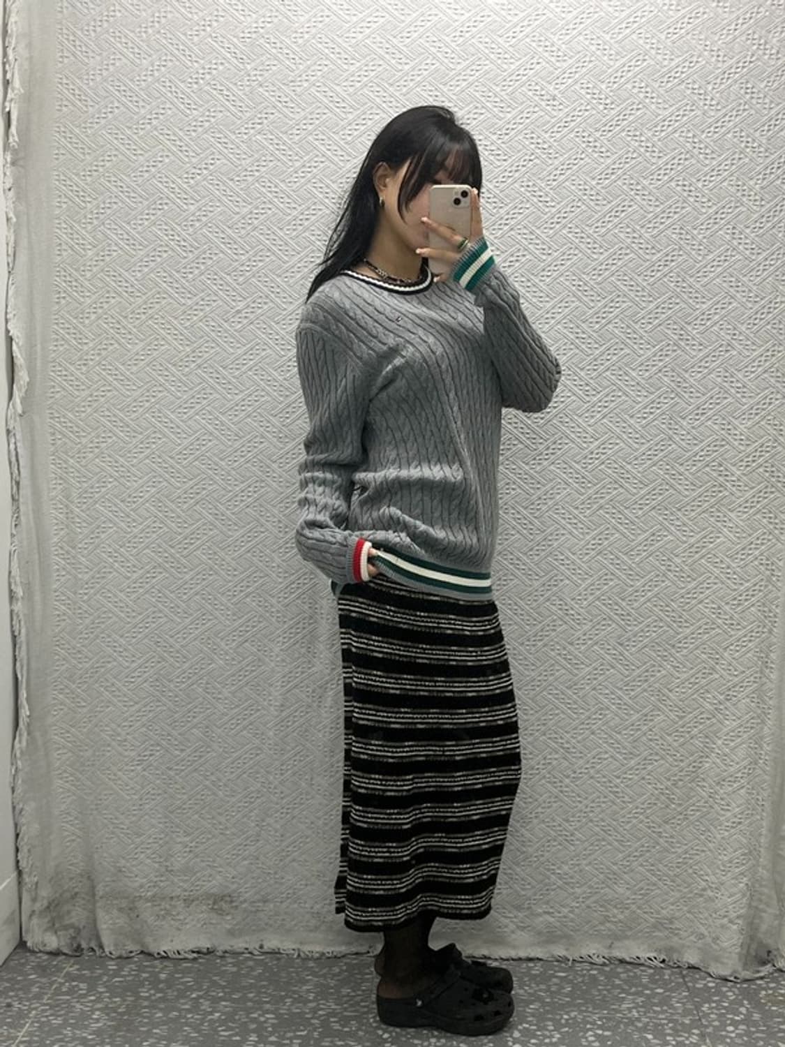 타미힐피거 캐쥬얼 배색 꽈배기 케이블 울 니트 95 C06408 상품이미지2