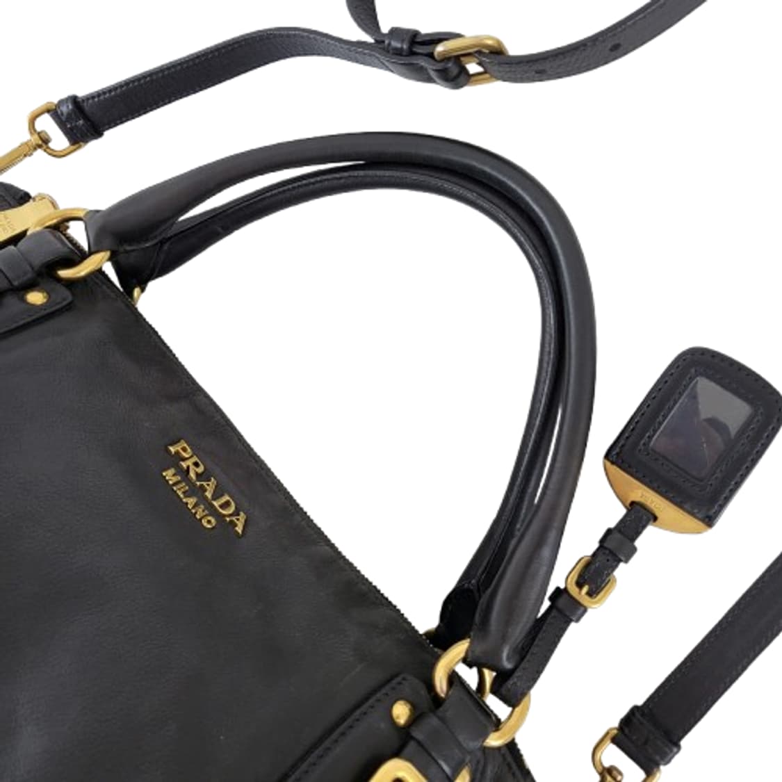 정품 프라다 블랙 카프스킨 투웨이백 상품이미지7