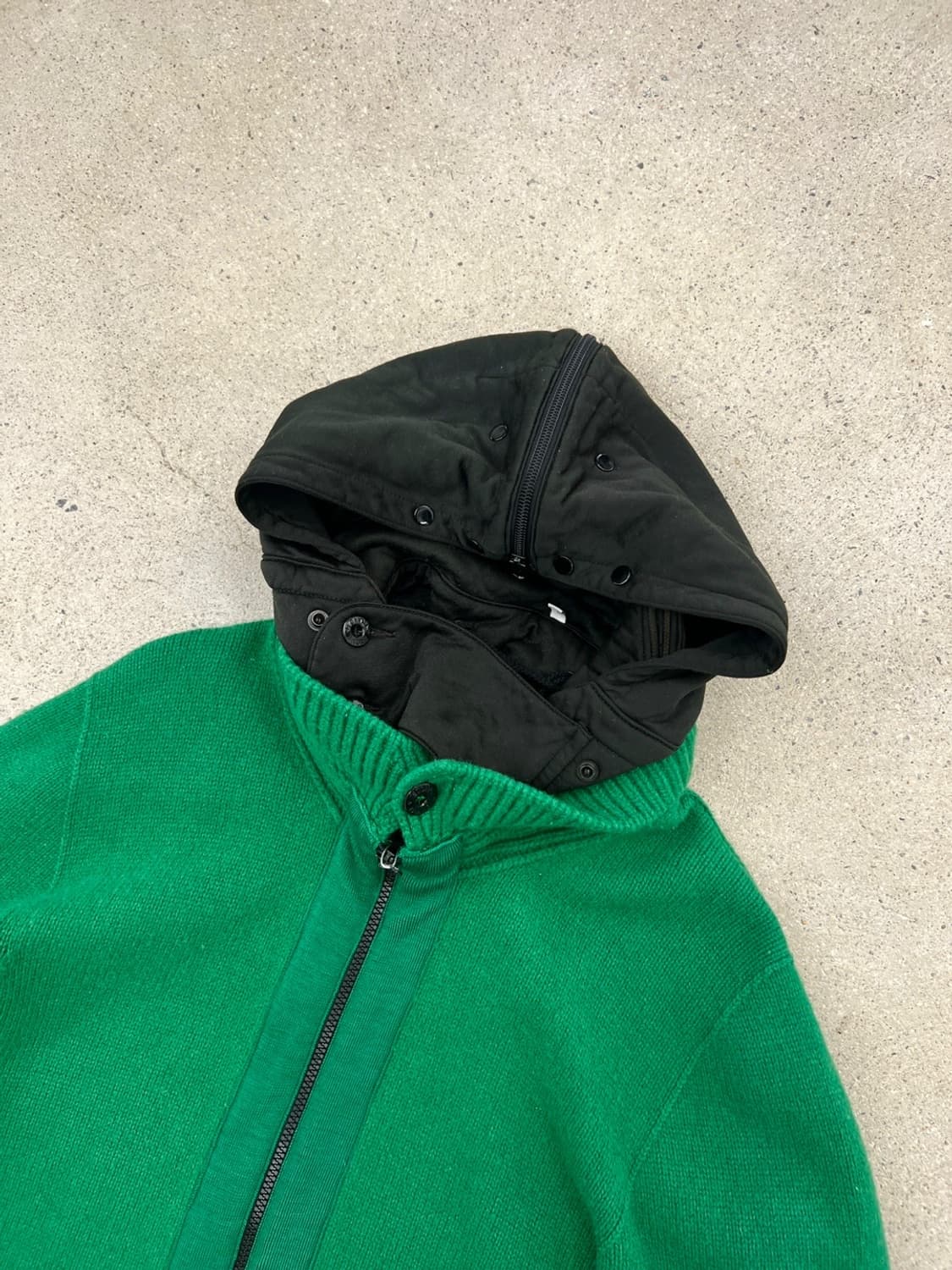 스톤아일랜드 00s 와펜 디테처블 니트 후드 집업 상품이미지3