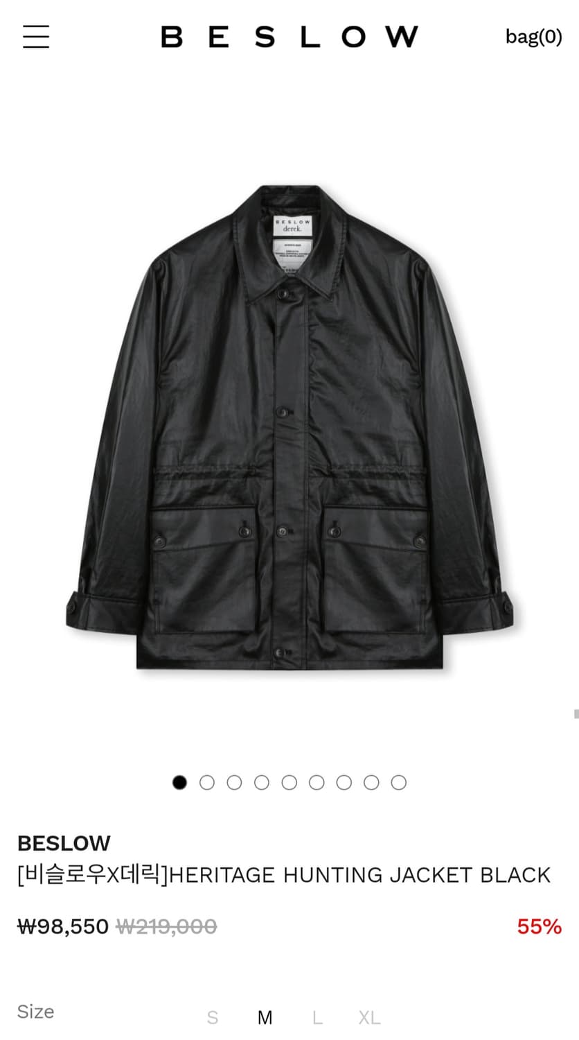 비슬로우X데릭)HERITAGE HUNTING JACKET BLACK(L) 상품이미지1