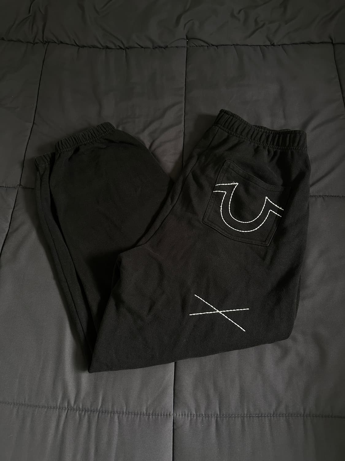 (센트럴 씨) 트루 릴리전 벤딩 스웻팬츠 블랙 L / 와이드 오버핏 상품이미지2