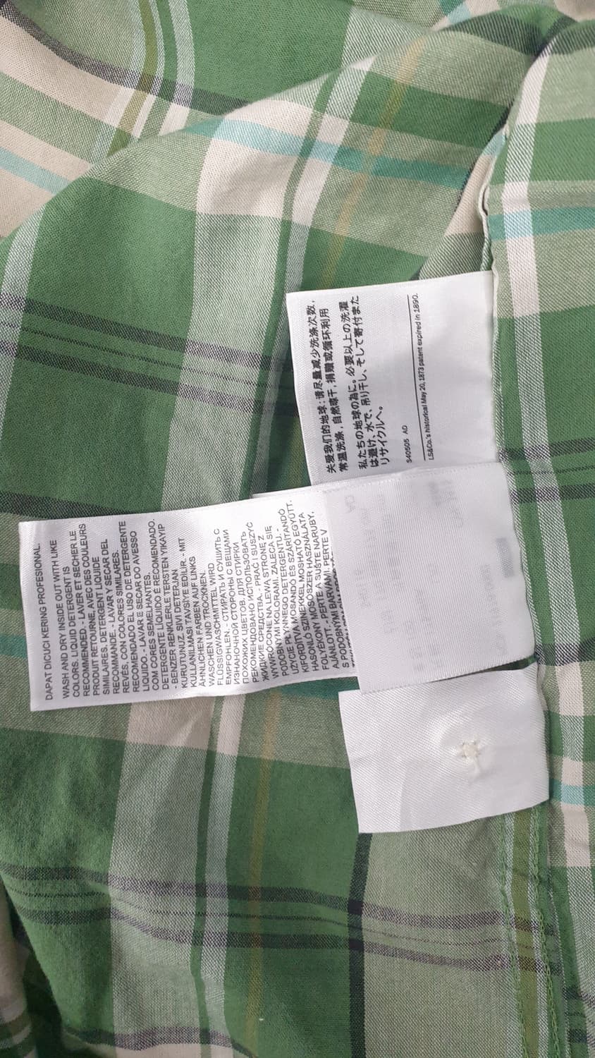 리바이스 웨스턴 체크 반팔 셔츠 L 상품이미지7