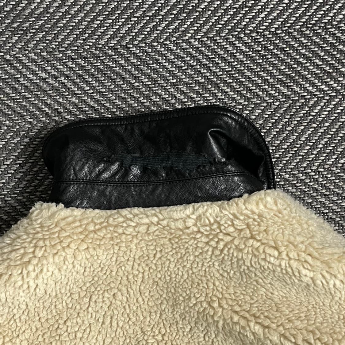 쥬시쥬디 우먼스 리버시블 가죽×플리스 크롭 쉐르파 레더자켓y 4805 상품이미지9