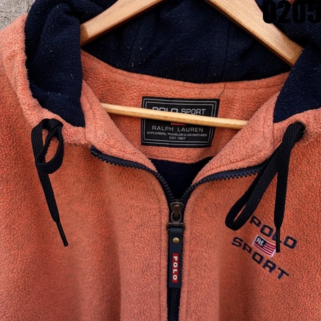 폴로 스포츠 플리스 오렌지 후드 집업 100-105 0205 상품이미지7