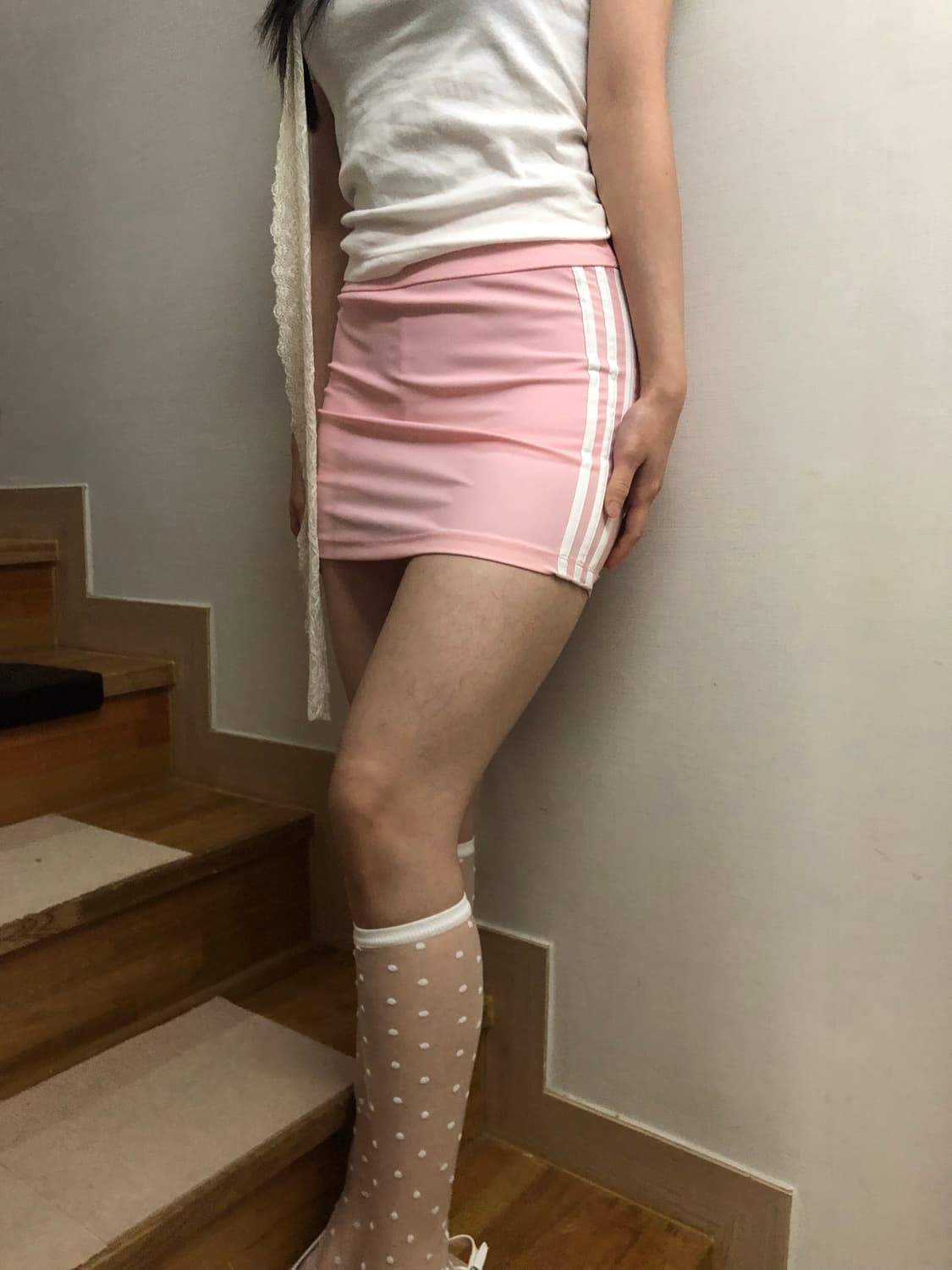 빈티지 아디다스 핑크 미니 스커트 상품이미지3