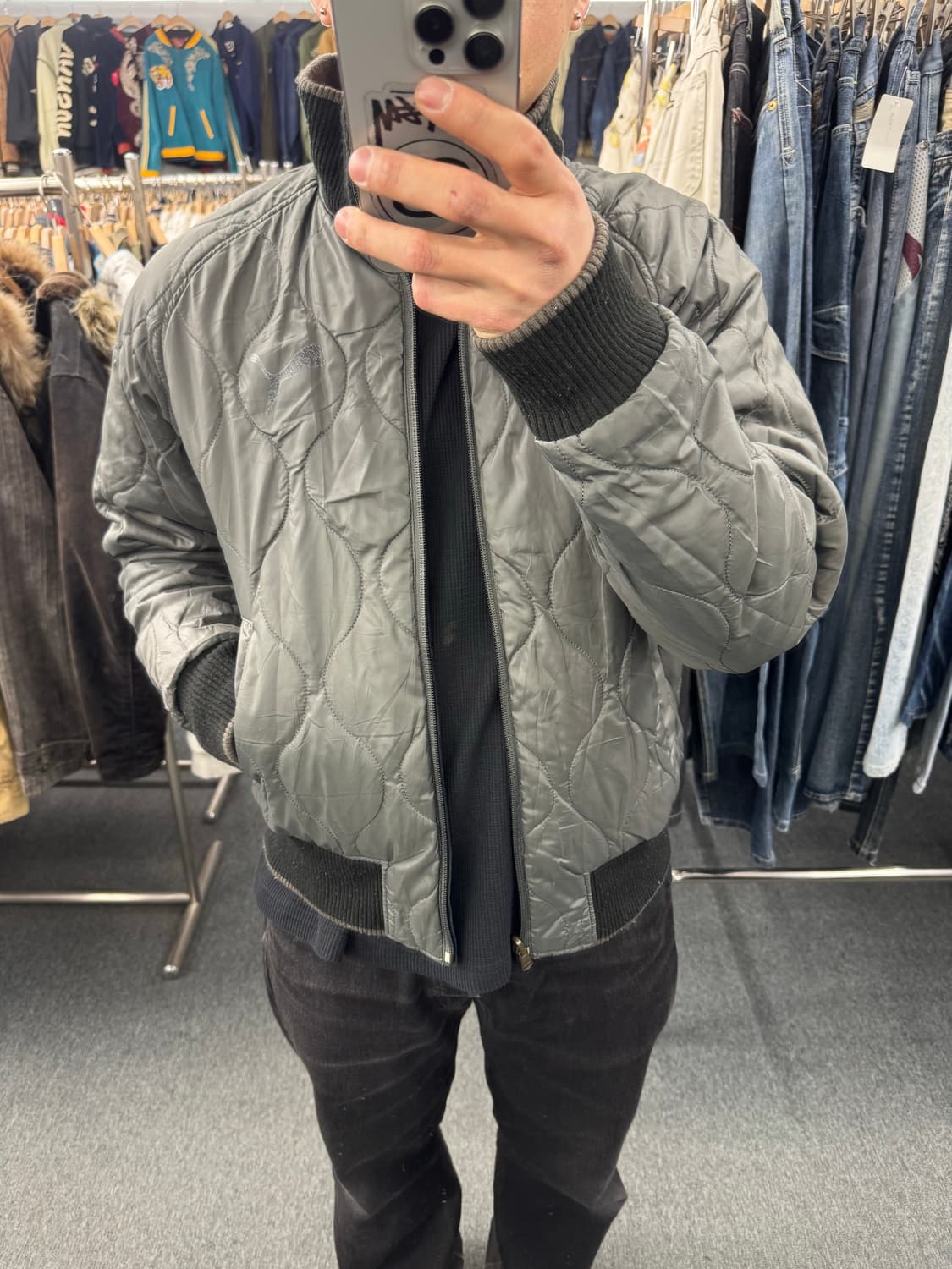 M)푸마 빈티지 리버시블 스웨이드 패딩 집업 상품이미지2