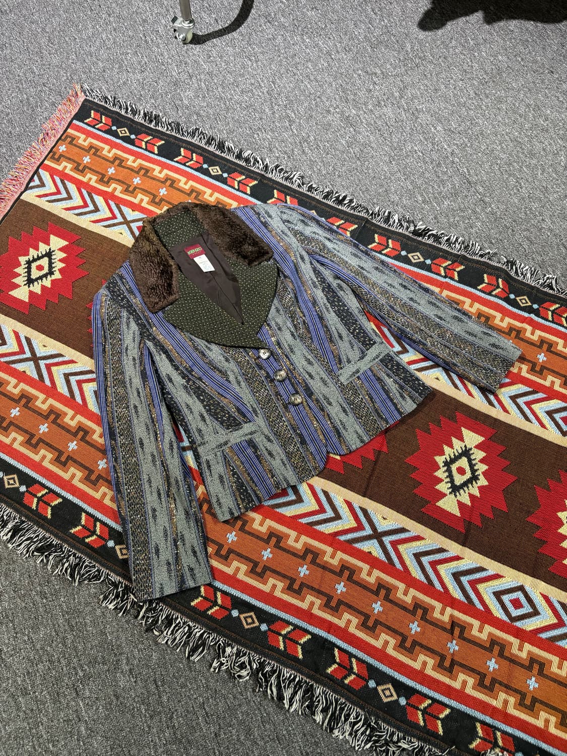 90’s 겐조 빈티지 양털 카라 자켓 상품이미지1