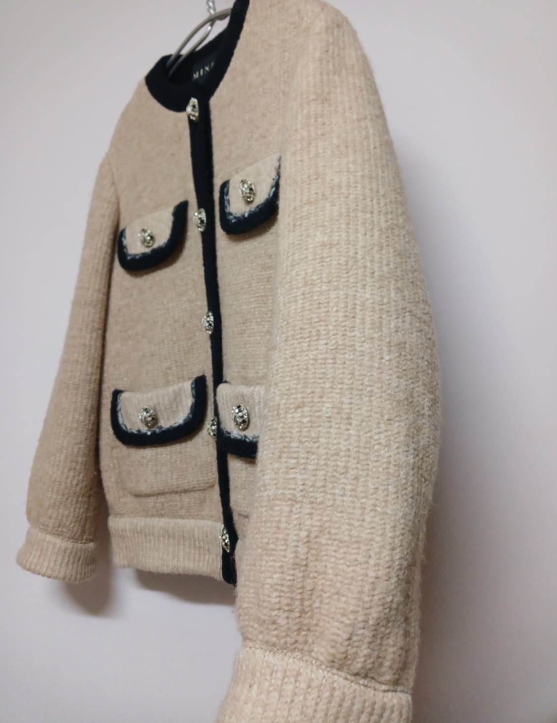 마인 MINE 이탈리아 낙타모 큐빅버튼 도톰 가디건 상품이미지5