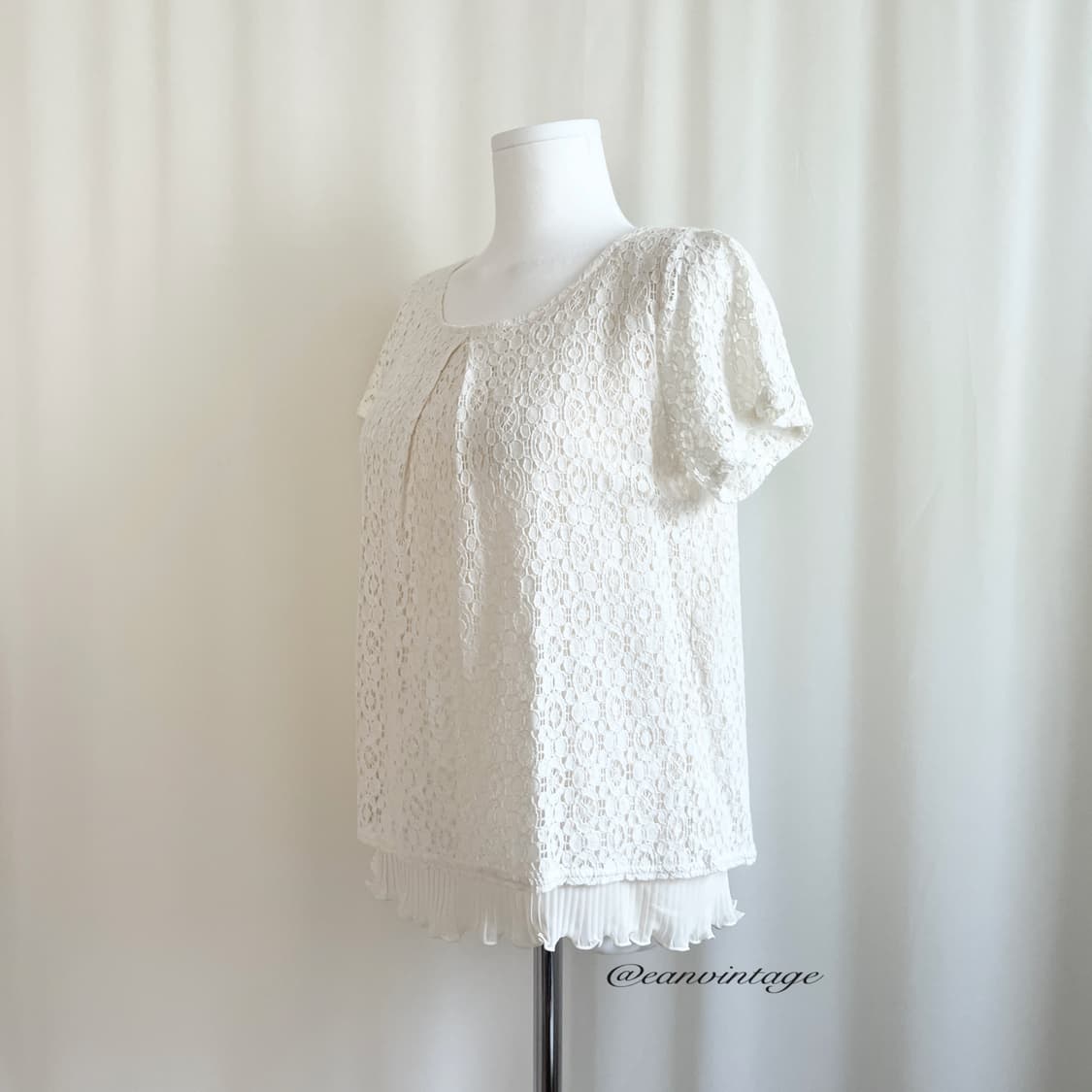 pale cream lace layered blouse 상품이미지5