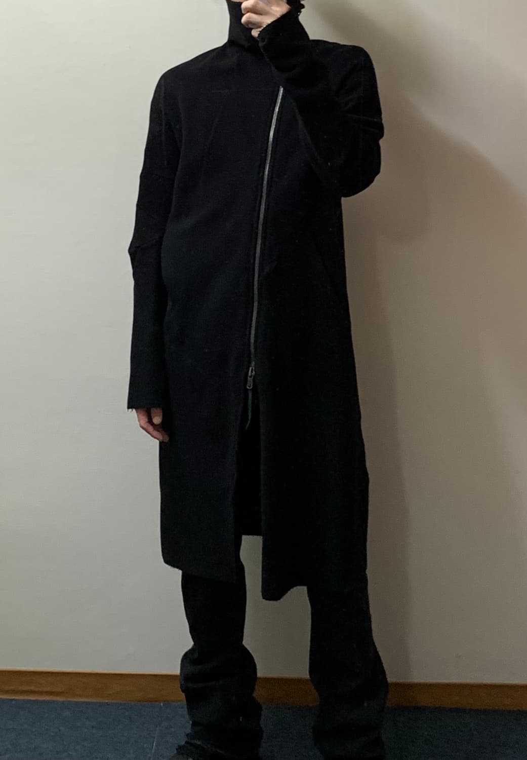 Leon emanuel blanck 버진울 하이넥 롱 코트 상품이미지9