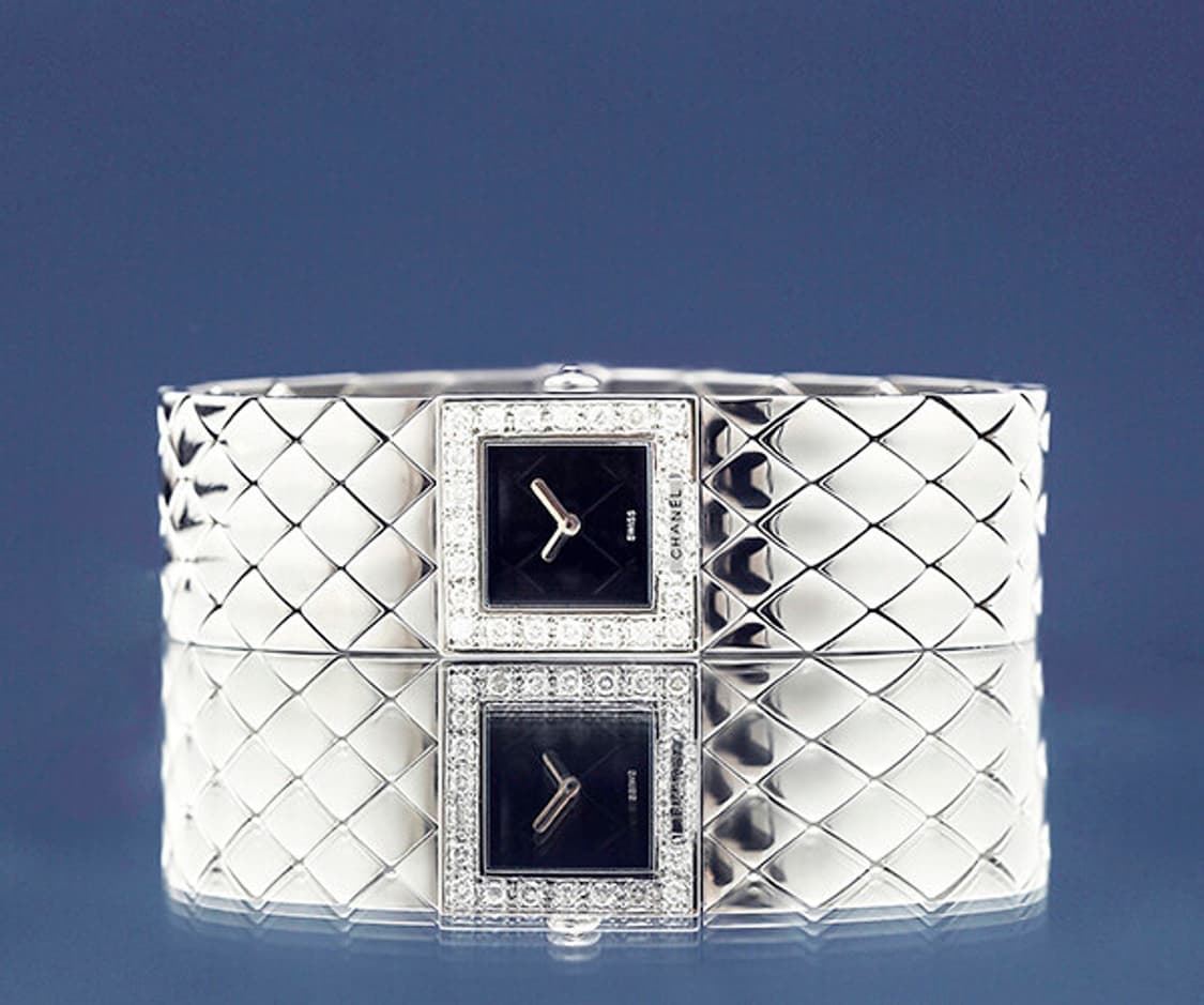 샤넬 블랙 퀼팅 다이얼 최고급 빅다이아 여성 스틸 시계 상품이미지8