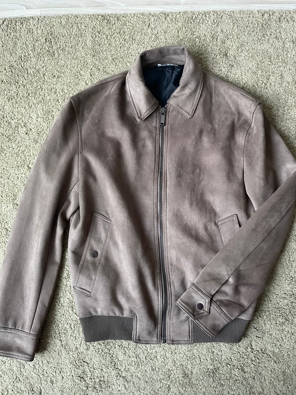 자라 스탠다드핏 칼라넥 페이크 스웨이드 자켓 상품이미지2