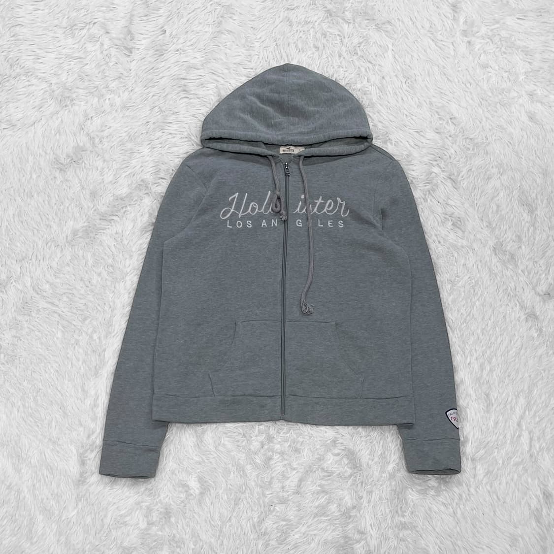 홀리스터 스펠 로고 후드집업 그레이 상품이미지2